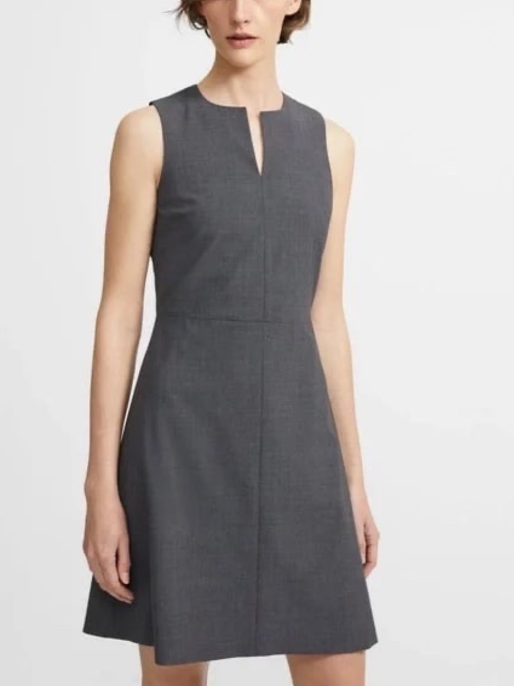 Theory Miyani Charcoal Gray Sleeveless Dress Wool Blend Size 6